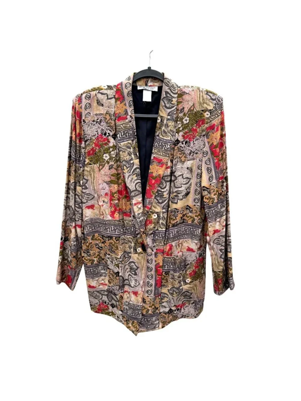 Kensington Square VTG Floral Abstract Blazer Jacket M Womens USA Multicolor Bold - Picture 1 of 6